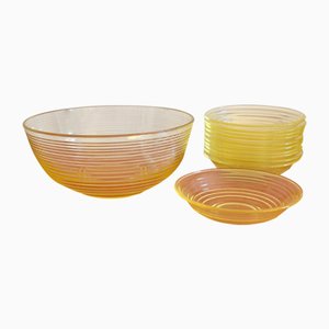 Heilbronn Bowl Set by Wilhelm Wagenfeld for Vereinigte Lausitzer Glaswerke, 1930s, Set of 12-OV-625669