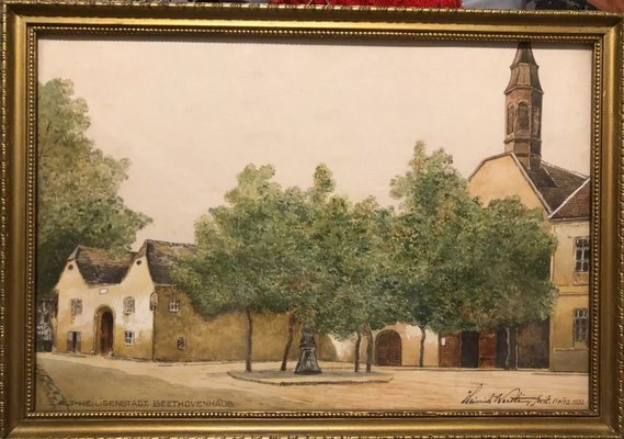 Heinrich Von Wertheim, Holy Town, Beethovenhaus, 1930, Watercolor on Paper-QOR-2026955