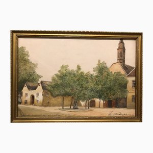 Heinrich Von Wertheim, Holy Town, Beethovenhaus, 1930, Watercolor on Paper-QOR-2026955