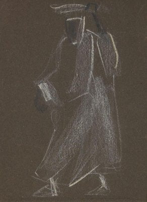 Helen Vogt, Shadowy Figure, Pastel, Mid-20th Century-ZCI-903153