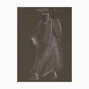 Helen Vogt, Shadowy Figure, Pastel, Mid-20th Century-ZCI-903153