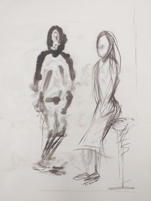 Helen Warner, Lady and Man, 2009, Ink on Paper-CHG-2036908