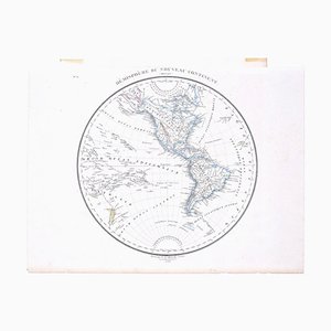 Hemisphere Of The New Continent - Ancient Map by J.G. Heck - 1834. 1834-ZCI-758734