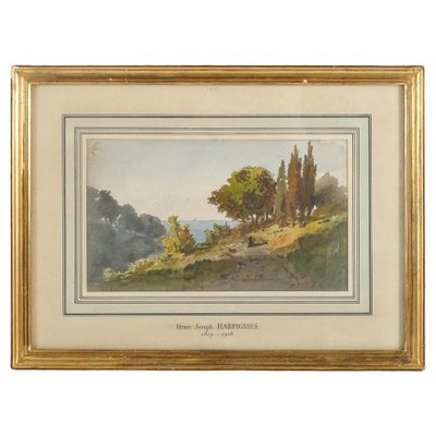 Henri Joseph Harpignies, Landscape, 19th-20th Century, Watercolour, Framed-WFS-1807430