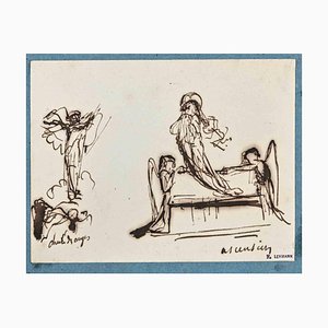 Henri Lehmann, Angels, Ink Drawing, 19th Century-ZCI-1374566