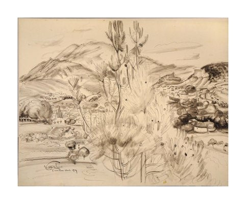 Henri Vergé-Sarrat, Vaison La Romaine, China Ink Drawing on Paper, 1920s-ZCI-2025174