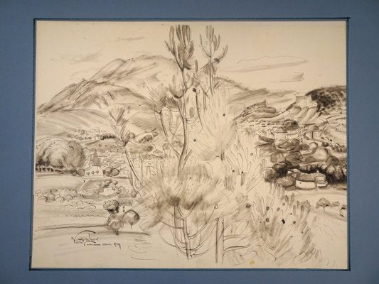 Henri Vergé-Sarrat, Vaison La Romaine, China Ink Drawing on Paper, 1920s-ZCI-2025174