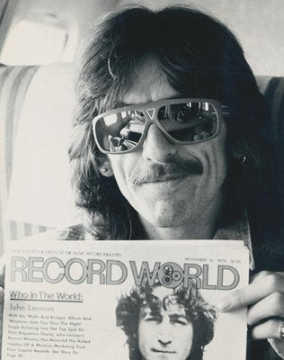 Henry Grossman, George Harrison and Record World, Black and White Photograph, 1970s-DYV-1427423