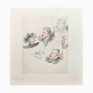 Henry Somm, Portraits, Original Drawing on Paper, Late 19th-Century-ZCI-1362676