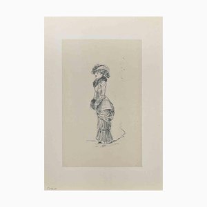 Henry Somm, Woman, Original Pencil Drawing on Paper, Late 19th Century-ZCI-1403445