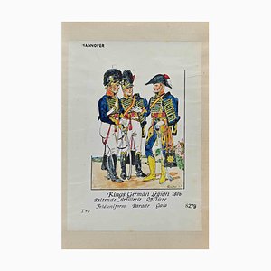 Herbert Knotel, German Legion 1806, Original Ink & Watercolor Drawing, 1940s-ZCI-1310277