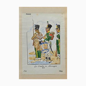 Herbert Knotel, Le Croates, Original Ink & Watercolor Drawing, 1940s-ZCI-1310307