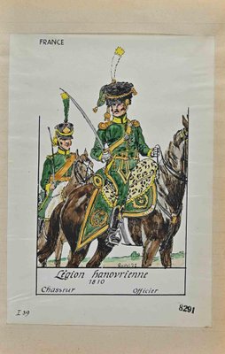 Herbert Knotel, Legion Hanovrienne, Original Ink & Watercolor Drawing, 1940s-ZCI-1310291