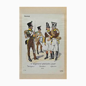 Herbert Knotel, Regiment Prov. Croate (French Army), Original Ink & Watercolor Drawing, 1940s-ZCI-1310273