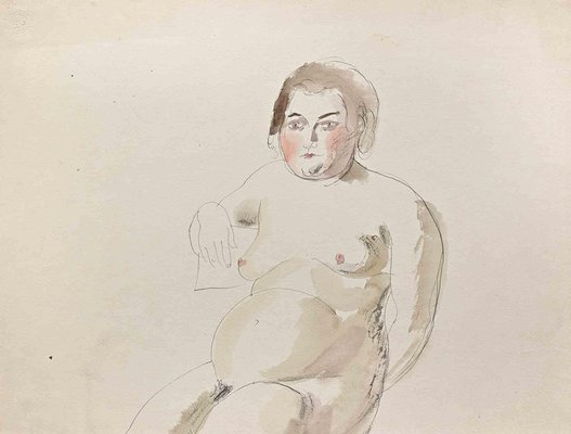 Hermann Paul, Nude of Woman, Drawing, Early 20th Century-ZCI-1775645