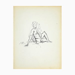 Herta Hausmann, Female Figure 3, Black Marker Pen on Paper, 1950s-ZCI-905050