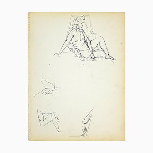 Herta Hausmann, Female Figure 4, Black Marker Pen on Paper, 1950s-ZCI-905051