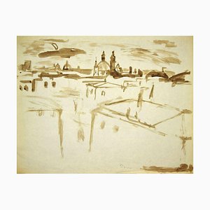 Herta Hausmann, Sight of Rome, Watercolor, Mid-20th-Century-ZCI-905019