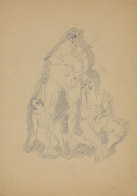 Herta Haussmann, Figures, Pencil, 1940s-ZCI-852356