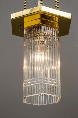 Hexagonal Art Deco Pendant Lamp with Original Glass Shade, 1920s-SPD-947364