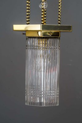 Hexagonal Art Deco Pendant Lamp with Original Glass Shade, 1920s-SPD-947364