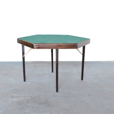 Hexagonal Folding Card Table from Fratelli Zari Milano, 1950s-JQO-872600