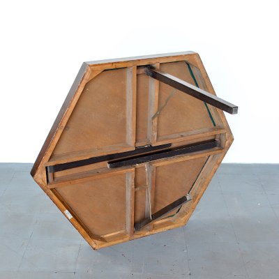 Hexagonal Folding Card Table from Fratelli Zari Milano, 1950s-JQO-872600