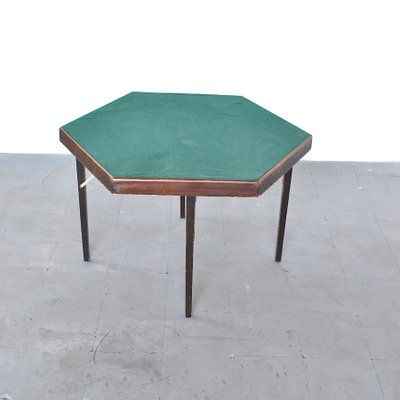 Hexagonal Folding Card Table from Fratelli Zari Milano, 1950s-JQO-872600