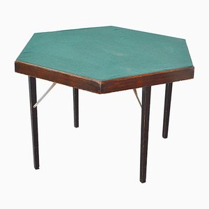 Hexagonal Folding Card Table from Fratelli Zari Milano, 1950s-JQO-872600