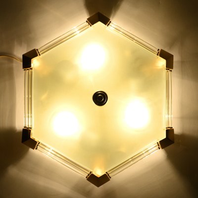 Hexagonal Glass Rod Flush Mount from Honsel, 1980s-IXK-828725