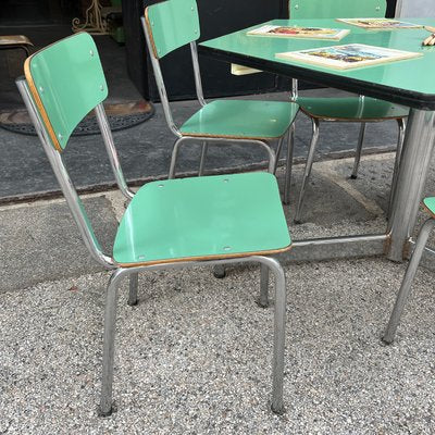 Hexagonal Nursery Table with Formica Chairs, Italy, 1960s, Set of 7-BVG-1745417