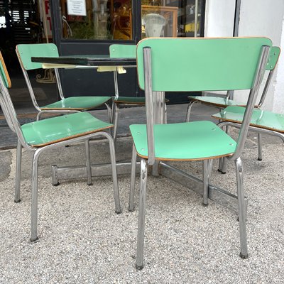 Hexagonal Nursery Table with Formica Chairs, Italy, 1960s, Set of 7-BVG-1745417