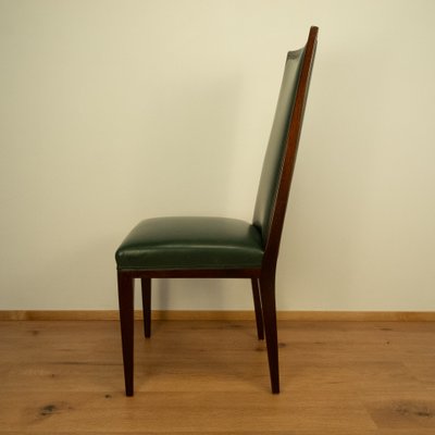 High-Back Chair in Dark Stained Beech, 1980s-PRK-2027226