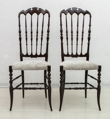 High Back Chiavari Dining Chairs by Gaetano Descalzi, 1950s, Set of 2-FER-771676