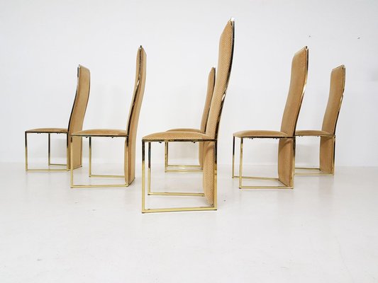 High Back Dining Chairs by Alain Delon, France, 1980s, Set of 5-ZO-633395