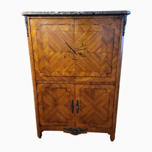 High Cabinet in Rosewood and Marble Slab-QCI-2027234