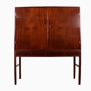 High Danish Cabinet in Mahogany and Brass by Ole Wanscher for Poul Jeppesen, 1960s-EMB-1730383