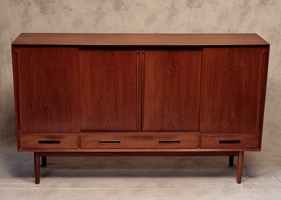 High Danish Teak Sideboard by Kurt Østervig for Brande Møbelindustri, 1950s-BSB-1264135