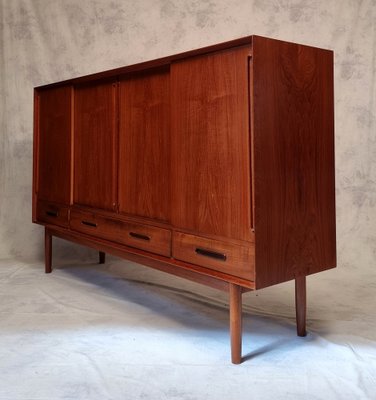 High Danish Teak Sideboard by Kurt Østervig for Brande Møbelindustri, 1950s-BSB-1264135