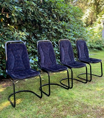 Highback Dining Chairs attributed to Gastone Rinaldi, 1970s, Set of 4-LL-1377345