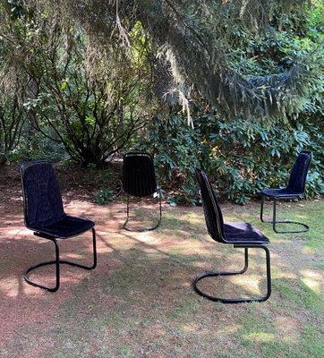 Highback Dining Chairs attributed to Gastone Rinaldi, 1970s, Set of 4-LL-1377345