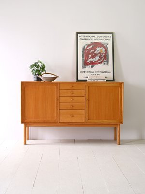 Highboard in Oak with Central Drawers from Bodafors, 1962-QWP-1797518