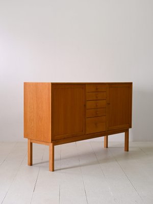 Highboard in Oak with Central Drawers from Bodafors, 1962-QWP-1797518