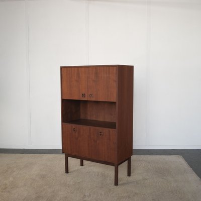 Highboard in Walnut Wood with Closed Containers and Display Door Unit by Peter Hvidt, 1960s-JQO-1791429