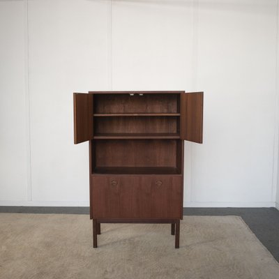 Highboard in Walnut Wood with Closed Containers and Display Door Unit by Peter Hvidt, 1960s-JQO-1791429