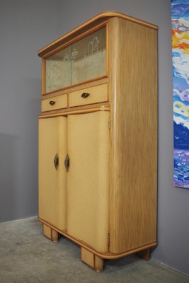 Highboards in Honeycombed Beech, 1950s, Set of 2-KNM-1124410