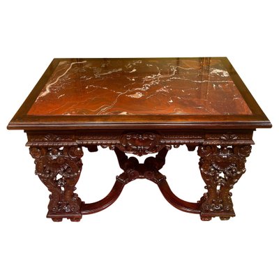 Historicism Salon Table in Oak, 1880s-FLW-1402081