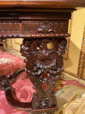 Historicism Salon Table in Oak, 1880s-FLW-1402081