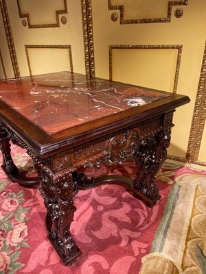 Historicism Salon Table in Oak, 1880s-FLW-1402081