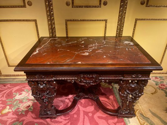 Historicism Salon Table in Oak, 1880s-FLW-1402081